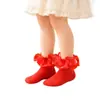 Venta Directa de Fábrica Calcetines de Encaje con Pompón para Baile de Niñas Calcetines Cortos Nuevos Cómodos Calcetines Lindos para Bebé Múltiples Colores Disponibles
