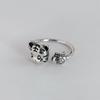 Anillo monedero de tigre pequeño plateado plata 925 retro año del tigre zodiaco bolsa de la suerte anillo suministro de comercio electrónico venta al por mayor