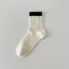 Calcetines de Mujer Youjiaxiu Primavera y Verano Calcetines Finos de Malla Hueca Calcetines de Tubo Medio Sin Costuras de Moda Calcetines con Bloques de Color
