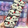 Muñeco de Peluche Lindo Panda de Cártamo Dibujos Animados Anillo para el Pelo de Cola de Caballo Infantil Goma Elástica para Niñas Diadema de Estudiante de Primaria Accesorios para el Cabello