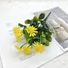 Nuevo ramo artificial pequeño de margaritas, flores secas de manzanilla, flores artificiales, flores de seda para decoración de sala de estar y mesa de comedor, accesorios para picnic y fotografía