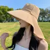 Sombrero de Sol de Ala Ancha para Mujer 2026 Nuevo Anti-UV Impermeable Cubre Rostro Chal Sombrero de Sol Protección Solar para Ciclismo Celebridad de Internet