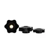 Porca de Aperto Manual Estrela PP+Aço Carbono Zincado Branco Porca com Furo Passante Preto M8-M12 Porca de Aperto Manual Estrela Anti-Afrouxamento