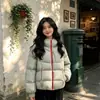 Chaqueta de Algodón con Capucha Cálida Holgada de Invierno para Parejas, Corta para Mujer, Talla Grande, Exterior Engrosado, Ropa de Abrigo para Protección contra el Frío