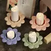 Taza de Velas de Aromaterapia Hecha a Mano con Yeso y Cemento Bote de Almacenamiento de Yeso Molde de Silicona Espejo de Loto Adornos Creativos