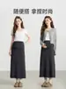 Saia Média Jingqi Maternidade Verão 2026 Novo Estilo Fino Roupa de Maternidade de Alta Qualidade Saia Reta Plissada de Tencel Primavera Verão