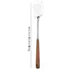 Espátula de Cocina Auténtica de Nogal Acero Inoxidable 304 Espátula Pequeña Cuchara para Sopa Colador Espátula para Freír Espátula Plana Espátula de Cocina