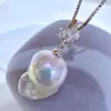Colgante de Flor de Gardenia Multiusos de Plata de Ley S925 Transfronterizo Europeo y Americano Colgante de Perla Genuina de Agua Dulce con Forma Irregular