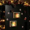 FGMZCT116-118 Marco de fotos iluminado navideño transfronterizo imán para refrigerador decoración navideña imán magnético de madera para refrigerador