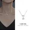 Colar de Prata de Lei S925 em Formato de Cintura para Mulheres, Design de Moda de Nicho Estilo Ins com Pingente de Pérola Corrente para Clavícula