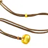 2026 Loja Dourada Mesmo Estilo Pingente da Sorte Gordo Pequeno Banhado a Ouro Novo Estilo Chinês Colar com Cadeado Corda Preta Caractere da Sorte Lingote Joia Presente para Namorada
