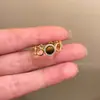 Anillo de Oro Piedra Ojo de Tigre Maillard para Mujer, Lujo Ligero, Sensación de Alta Gama, Anillo Apilable para Dedo Índice, Diseño de Nicho, Anillo Vintage