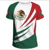 2023 código europeo transfronterizo comercio exterior impresión digital 3D serie de emblemas de escudo de México camiseta de manga corta popular de nicho camiseta