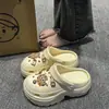 Zapatos Transpirables con Agujeros para Mujer Ropa Exterior 2024 Verano Eva Dung Sense Plataforma Sandalias de Playa Antiolor con Aumento de Altura Chanclas con Agujeros