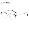 Gafas retro para miopía, gafas ópticas con protección contra la luz azul, gafas unisex cuadradas y planas, gafas de montura completa de metal.