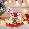Novo Cavalo de Balanço de Resina Pintado de Natal Pingente Guirlanda de Árvore de Natal DIY Arranjo de Cena Decorativa Enfeites