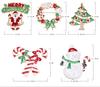 AliExpress Wish Broche de Dibujos Animados Europeo y Americano Muñeco de Nieve Santa Claus Ramillete Árbol de Navidad Bastón Pin