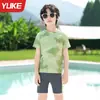 Trajes de Baño para Niños 2025 Nuevo Estilo Conjunto de Traje de Baño de Dos Piezas de Secado Rápido para Niños Mayores y Pequeños