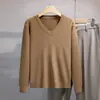 Nuevo suéter de punto atemporal para hombre de manga larga al por mayor con cuello en V, clásico de otoño e invierno, versátil, moda transfronteriza, top para hombre