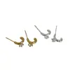 Pendientes de Aro Pequeños Semicírculo de Circonita Lisos, Pendientes de Nicho para el Trabajo, Estilo de Lujo Ligero, Elegantes y con Estilo