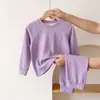 Pijama de inverno infantil, roupa íntima quente para meninos, roupa íntima térmica de lã e seda para meninas, camadas de base para outono e inverno, e um conjunto para crianças mais velhas e adolescentes