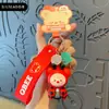 Auténtico Dibujo Animado Lindo Serie Oso Teddy Insecto Oruga Llavero Colgante Linda Figura 3D Decoración de Coche