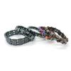 Puesto suministro venta caliente hierro negro piedra media luna pulsera pieza generosa dos agujeros tres agujeros pulsera colorida venta al por mayor