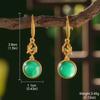 Pendientes Chinos Palacio Guofeng Moda China Retro Imitación Jade Hetian Pendientes Dinastía Song Cheongsam Pendientes Altos con Borla