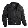 Chaqueta de piloto para hombre, estilo americano, uniforme de béisbol retro, chaqueta de trabajo multibolsillos, chaqueta funcional, chaqueta de tres pruebas