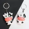 Llavero Creativo de Vaca LED Colgante Sonoro Luminoso Versión Q Funda Luminosa para Teléfono Móvil Colgante para Mochila Joyería