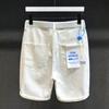 2024 Verano Nueva Llegada Shorts de Mezclilla Blancos para Hombre Ajuste Slim Marca Trendy Combinable Elástico Estampado Graffiti Pantalones Modernos