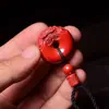 Piedra de Cinabrio Cruda Arena Roja Imperial Colgante de Seguridad Pixiu Collar de Arena Morada de Alto Contenido para Hombres y Mujeres Venta al por Mayor Directa de Fábrica