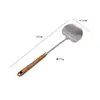 Espátula de Cozinha Retro de Nogueira em Aço Inoxidável 304 Utensílios de Cozinha Cabo de Madeira Doméstico Colher de Servir Colher para Fondue