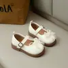 Zapatos de Princesa para Niña Estilo Nuevo Primavera 2026 Suela Suave Zapatos de Baile para Bebé Niña Zapatos Pequeños de Piel con Moño Tejido para Niña
