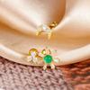 Venta Caliente Transfronteriza Copo de Nieve Luna Circonita Clavo de Hélice Seis Pétalos Flor Clavo de Oreja Pantalla para Oreja Joyería para Piercing Corporal