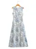 Vestido Novo Feminino Estilo Europeu e Americano Xiaoyanzi Manga Curta Gola Redonda 23001