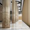 Chapa de Aluminio Perforada Absorbente de Sonido para Columnas, Columnas Decorativas Artísticas con Tallado Hueco, Paneles de Aluminio con Textura de Madera