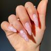 Unhas Portáteis de Natal Rosa Claro Floco de Neve Portáteis Europeias e Americanas Atacado Manicure Transfronteiriça Unhas Postiças Prontas