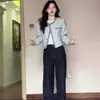 Comercio Transfronterizo Chaqueta Azul Francés Pequeña Fragancia para Mujer 2025 Otoño Nuevo Estilo Petite Elegante de Alta Gama Estilo Corto