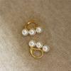 Pendientes Pequeños Elegantes Estilo Celi Francés Tres Perlas Simples Retro Estilo Show Pendientes Ins Mismo Estilo