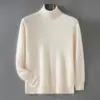 Camisa base 100% caxemira pura, novo suéter de tricô pulôver solto de gola alta masculino outono e inverno, suéter pulôver quente