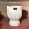 Maceta de Cerámica Estilo Europeo Retro de Pie Alto Personalidad Creativa Redonda Grande Blanco Beige Hogar Sala de Estar Balcón Uso Universal