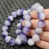 Pulsera de Jade Flor Azul Flotante Pulsera de Cuentas Redondas de Jade Pulsera de Piedra de Roca de Jade Pulsera de Cuentas Redondas de 12 mm Pulsera de Jade