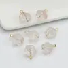 Contas de Flor de Rosa de Vidro Transparente Acessórios para Joias DIY Camélia Perfurada Diretamente Pulseira Colar Pingente Materiais de Contas Soltas