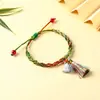 Pulsera de Cuerda de Colores del Festival del Bote del Dragón, Pulsera de Borla Pequeña de Zongzi Tejida a Mano, Adorno de Mano de Cuerda Roja de Cinco Colores de Buena Suerte para Niños