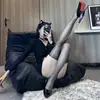Meias Meia-Calça Rendadas Pontilhadas Aurora Sexy Acima do Joelho Pernas Bonitas Meia-Calça Meias Celebridade da Internet Puro Desejo Meias Meia-Calça Oleosas