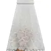 Suministro directo de fábrica de tela bordada con patrón floral y de hojas dispersas con pedrería, tela de algodón nigeriano para vestidos de mujer, Encaje Voile