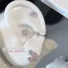Hebilla de Oreja con Lazo Dulce de Circonita Microincrustada de Circonita Pendientes de Botón Elegantes Versátiles Pendientes de Oreja con Sentido Avanzado