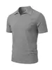 Camisa de Verano para Hombre Transpirable de Jacquard de Toalla con Cuello de Solapa Rayada, Nueva Casual, Transfronteriza Europea y Americana