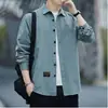 Atacado Camisa Jaqueta de Trabalho Masculina Manga Longa Gola Colarinho Algodão Lavado Primavera e Outono Camisa Casual Roupa Masculina